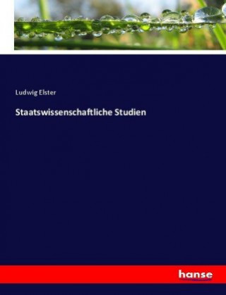 Buch Staatswissenschaftliche Studien Ludwig Elster