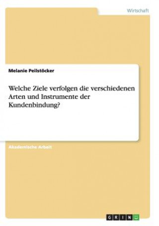 Buch Welche Ziele verfolgen die verschiedenen Arten und Instrumente der Kundenbindung? Melanie Peilstöcker