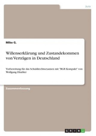 Carte Willenserklarung und Zustandekommen von Vertragen in Deutschland Mike G.