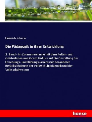Kniha Die Pädagogik in ihrer Entwicklung Heinrich Scherer