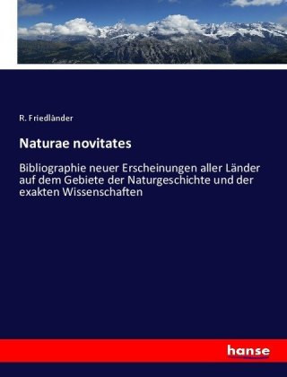 Kniha Naturae novitates R. Friedländer