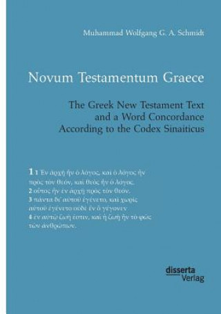 Könyv Novum Testamentum Graece. The Greek New Testament Text and a Word Concordance According to the Codex Sinaiticus Muhammad Wolfgang G. A. Schmidt