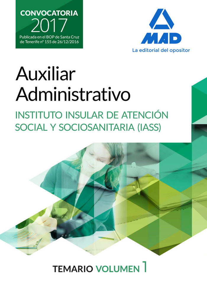 Book Auxiliar Administrativo del Instituto Insular de Atención Social y Sociosanitaria. Temario volumen 1 