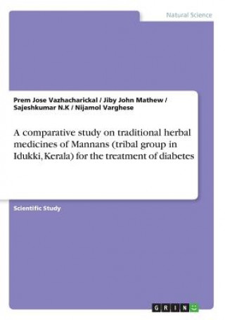 Carte comparative study on traditional herbal medicines of Mannans (tribal group in Idukki, Kerala) for the treatment of diabetes Prem Jose Vazhacharickal