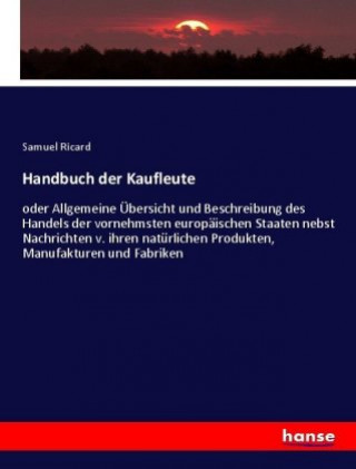 Carte Handbuch der Kaufleute Samuel Ricard