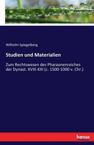 Knjiga Studien und Materialien Wilhelm Spiegelberg