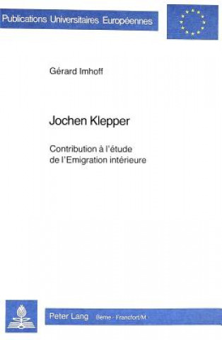 Kniha Jochen Klepper Gérard Imhoff