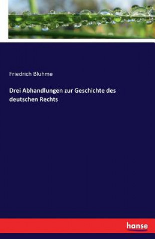 Carte Drei Abhandlungen zur Geschichte des deutschen Rechts Friedrich Bluhme
