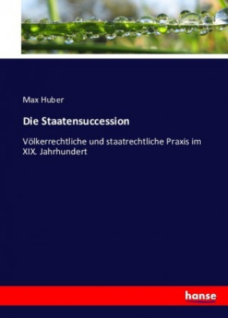 Książka Die Staatensuccession Max Huber