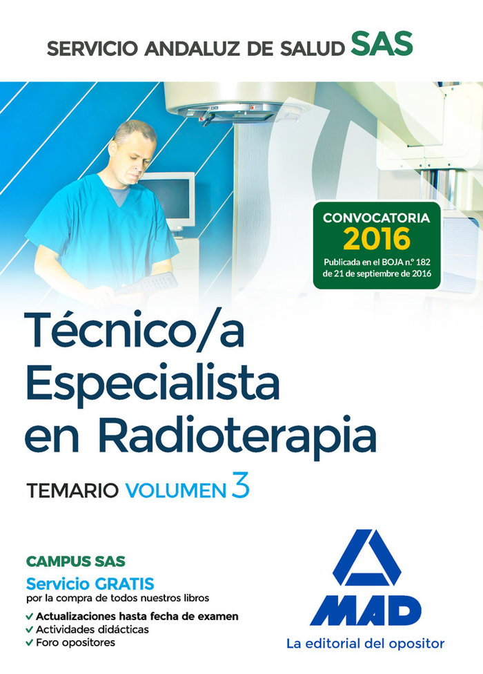 Knjiga Técnico/a Especialista en Radioterapia del Servicio Andaluz de Salud. Temario específico volumen 3 