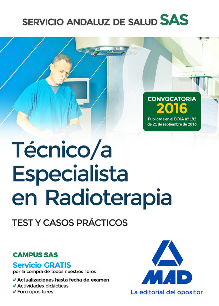 Könyv Técnico/a Especialista en Radioterapia del Servicio Andaluz de Salud. Test y casos prácticos 