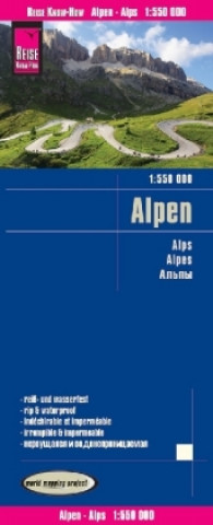 Tlačovina Reise Know-How Landkarte Alpen / Alps (1:550.000) Reise Know-How Verlag Peter Rump