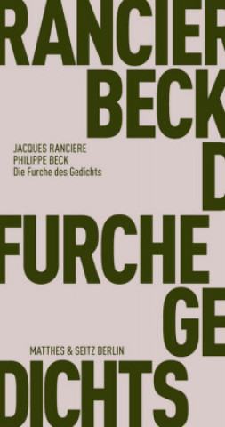 Kniha Die Furche des Gedichts Philippe Beck