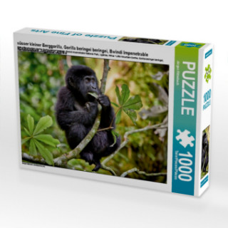 Game/Toy süsser kleiner Berggorilla, Gorilla beringei beringei, Bwindi Impenetrable Nationalpark, Uganda, Afrika (Puzzle) Jürgen Ritterbach