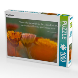 Spiel/Spielzeug CALVENDO Puzzle Ringelblumen - Zitat von Voltaire 1000 Teile Lege-Größe 64 x 48 cm Foto-Puzzle Bild von Ulrike Adam Ulrike Adam