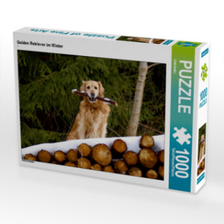 Gra/Zabawka CALVENDO Puzzle Golden Retriever im Winter 1000 Teile Lege-Größe 64 x 48 cm Foto-Puzzle Bild von Kattobello Kattobello