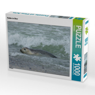 Game/Toy CALVENDO Puzzle Robbe im Meer 1000 Teile Lege-Größe 64 x 48 cm Foto-Puzzle Bild von Kattobello Kattobello