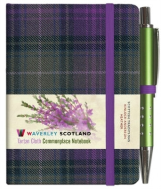 Carte Waverley S.T. (S): Heather Mini with Pen Pocket Genuine Tartan Cloth Commonplace Notebook 