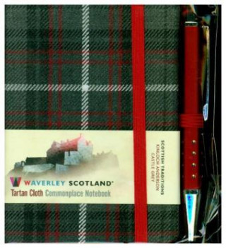 Kniha Waverley S.T. (S): Castle Grey Mini with Pen Pocket Genuine Tartan Cloth Commonplace Notebook 