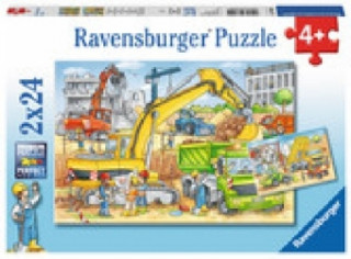 Játék Ravensburger Kinderpuzzle - 07800 Viel zu tun auf der Baustelle - Puzzle für Kinder ab 4 Jahren, mit 2x24 Teilen 