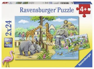 Spiel/Spielzeug Ravensburger Kinderpuzzle - 07806 Willkommen im Zoo - Puzzle für Kinder ab 4 Jahren, mit 2x24 Teilen Ravensburger