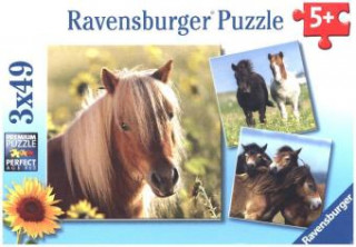 Játék Ravensburger Kinderpuzzle - 08011 Liebe Pferde - Puzzle für Kinder ab 5 Jahren, Puzzle mit 3x49 Teilen 