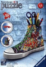 Játék Ravensburger 3D Puzzle 12535 Sneaker Graffiti - Praktischer Stiftehalter - 108 Teile - Schreibtisch-Organizer für Kinder ab 8 Jahren 