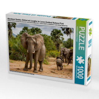 Hra/Hračka Abenteuer Sambia: Elefant mit Jungtier im Lower Zambezi National Park (Puzzle) Carsten Krüger