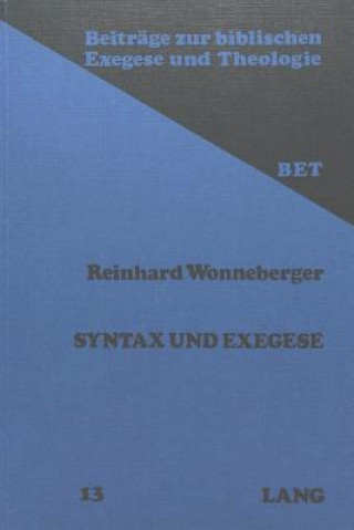 Knjiga Syntax und Exegese Reinhard Wonneberger