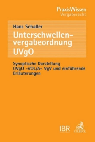 Βιβλίο Unterschwellenvergabeordnung, UVgO Hans Schaller