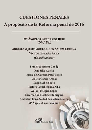 Carte Cuestiones penales. A propósito de la reforma penal de 2015 