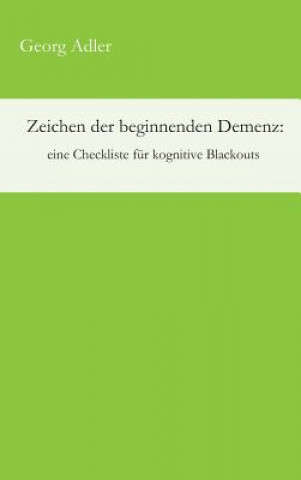 Libro Zeichen der beginnenden Demenz Georg Adler