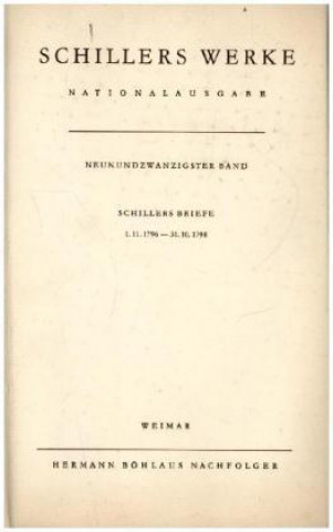 Kniha Schillers Werke. Nationalausgabe Friedrich von Schiller