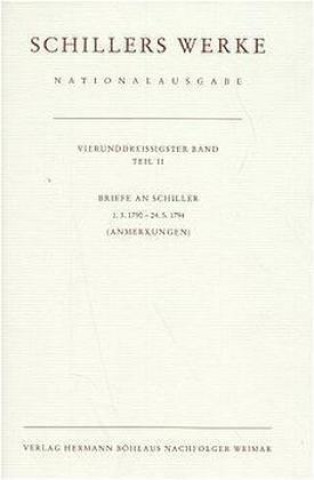 Carte Schillers Werke. Nationalausgabe Friedrich von Schiller