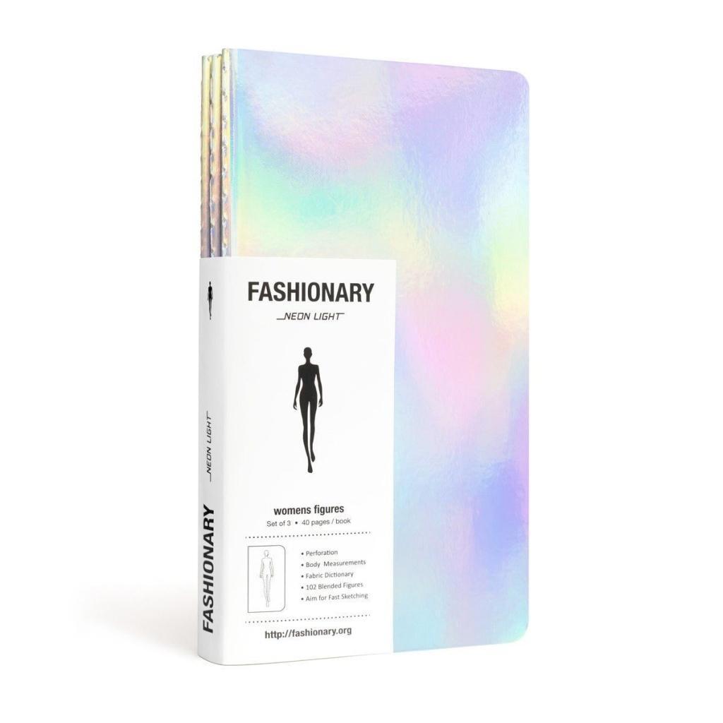 Książka Fashionary Mini Neon Light Womens Sketchbook A6 (Set of 3) 