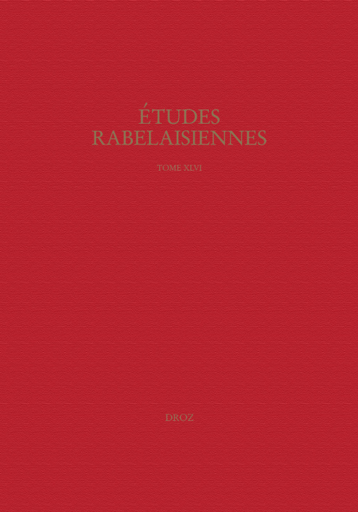 Kniha FRE-ETUDES RABELAISIENNES TOME Droz Librairie