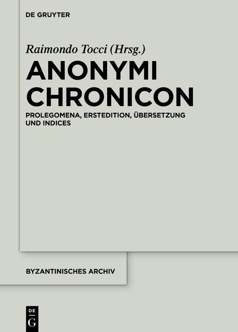 Könyv Anonymi Chronicon Raimondo Tocci