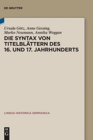 Książka Syntax von Titelblattern des 16. und 17. Jahrhunderts Ursula Götz