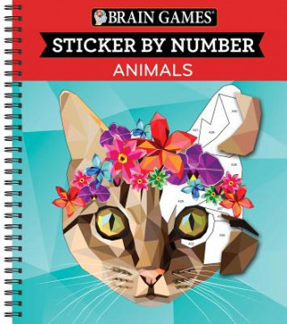 Book Brain Games - Sticker by Number: Animals (28 Images to Sticker) Ltd Publications International
