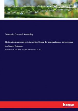 Libro Gesetze angenommen in der dritten Sitzung der gesetzgebenden Versammlung des Staates Colorado, Colorado General Assembly