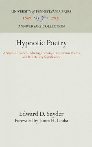 Könyv Hypnotic Poetry Edward D. Snyder