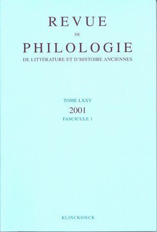 Kniha REVUE DE PHILOLOGIE DE LITTERA 