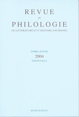 Knjiga REVUE DE PHILOLOGIE DE LITTERA 