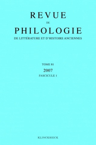 Книга REVUE DE PHILOLOGIE DE LITTERA Klincksieck