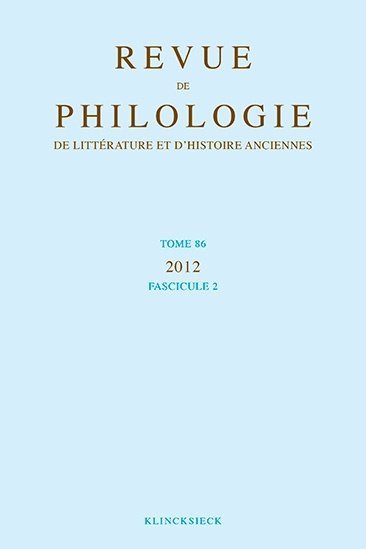 Buch REVUE DE PHILOLOGIE DE LITTERA Klincksieck