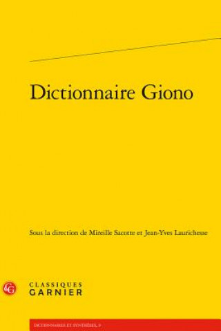 Kniha FRE-DICTIONNAIRE GIONO Jean-Yves Laurichesse