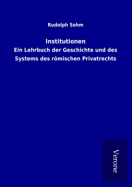 Kniha Institutionen Rudolph Sohm