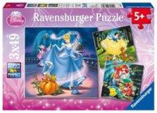 Joc / Jucărie Disney Princess: Schneewittchen, Aschenputtel, Arielle. Puzzle 3 x 49 Teile 