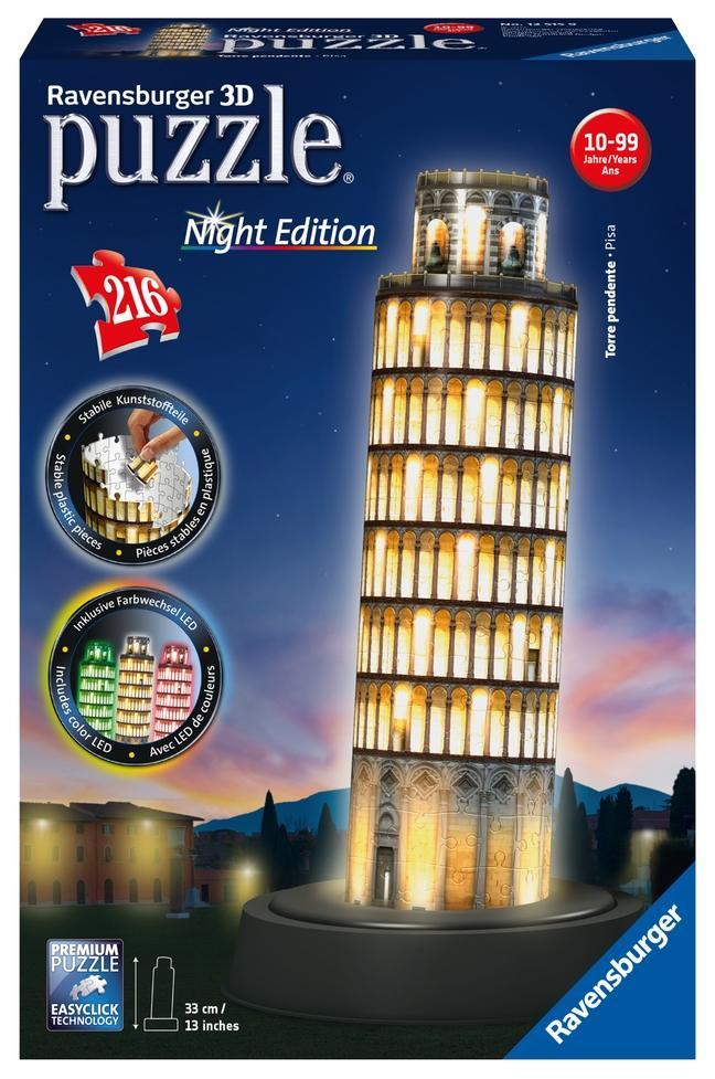 Gra/Zabawka Pisaturm bei Nacht. 3D Puzzle 216 Teile 