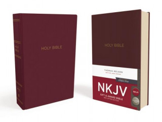 Carte NKJV, Gift and Award Bible, Leather-Look, Burgundy, Red Letter, Comfort Print Thomas Nelson